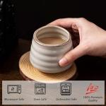 Cute Retro Grey Ceramic Tea Cup Set 4pcs