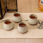 Cute Retro Grey Ceramic Tea Cup Set 4pcs