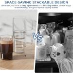 Aquach 18oz Stackable Glass Mugs - Set of 2