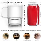 Aquach 18oz Stackable Glass Mugs - Set of 2