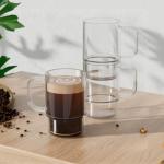 Aquach 18oz Stackable Glass Mugs - Set of 2