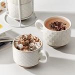 Large Stackable Ceramic Coffee Mugs Set of 4