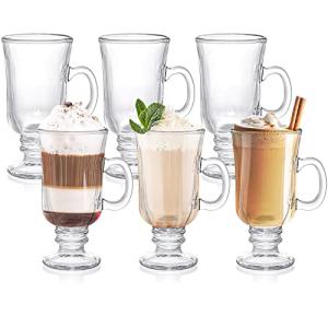 ZENFUN Set of 6 Glass Irish Coffee Mugs
