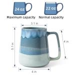 Extra Large Ceramic Coffee Mugs - 24 oz