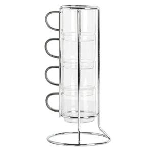 Gibson Soho Stackable Glass Espresso Cups Set