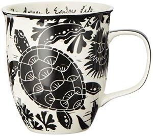Boho Sea Turtle Black and White Coffee Mug