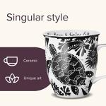 Boho Sea Turtle Black and White Coffee Mug