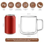 Double Walled Glass Coffee Mugs - 4-Pack