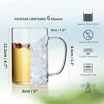 16 oz Glass Coffee Mugs Set of 6