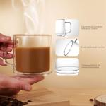 Double Walled Glass Coffee Mugs - 4-Pack