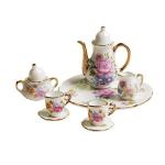 Miniature Porcelain Tea Cup Set for Dollhouse