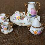 Miniature Porcelain Tea Cup Set for Dollhouse