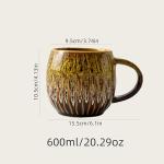 20oz Raku Glaze Ceramic Coffee Mug in Yellow