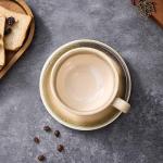 Vintage 12 oz Ceramic Latte Art Mug and Saucer