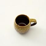 20oz Raku Glaze Ceramic Coffee Mug in Yellow