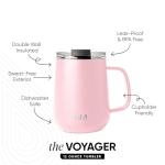 Blush Insulated Travel Coffee Mug with Handle