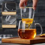 DOPUDO Large Glass Tea Mug with Infuser