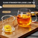 DOPUDO Large Glass Tea Mug with Infuser