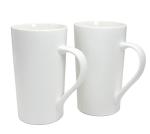 Simple White Ceramic Mugs Set of 2