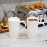 Simple White Ceramic Mugs Set of 2