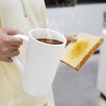 Simple White Ceramic Mugs Set of 2