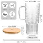 Oroklis 32oz Ribbed Glass Cup with Handle