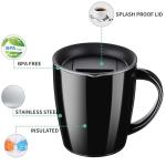 Black Insulated Stainless Steel Travel Coffee Mug