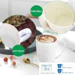 Elegant Bone China Coffee Mug Set - 4 Pieces