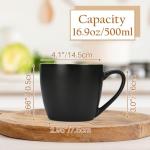 4 Pack Matte Black and Colorful Coffee Mugs