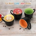 4 Pack Matte Black and Colorful Coffee Mugs