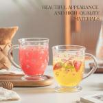 Set of 2 Clear Rose Pattern Coffee Mugs