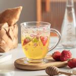 Set of 2 Clear Rose Pattern Coffee Mugs