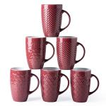 AmorArc Set of 6 Burgundy Extra Large Mugs