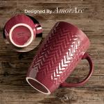 AmorArc Set of 6 Burgundy Extra Large Mugs
