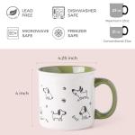 Ceramic Large Coffee Mugs Set With Dog Patterns
