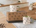 Ceramic Large Coffee Mugs Set With Dog Patterns
