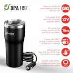 12V Travel Heated Car Mug with Anti-Spill Lid