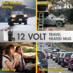 12V Travel Heated Car Mug with Anti-Spill Lid