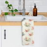Vintage Floral Teacups and Towels for Tea Lovers