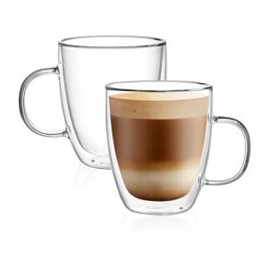 Double Wall Glass Coffee Mugs - Set of 2