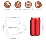 Double Wall Glass Coffee Mugs - Set of 2