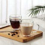 Double Wall Glass Coffee Mugs - Set of 2