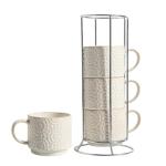 Set of 4 Stackable Espresso Cups with Stand