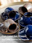 Set of 6 Cute Ceramic Espresso Cups and Saucers