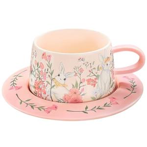 Adorable Pink Rabbit Mug with Saucer Set