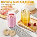 Sungwoo 2-Pack Glass Cups with Bamboo Lids