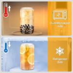 Sungwoo 2-Pack Glass Cups with Bamboo Lids