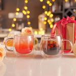 12oz Double Walled Glass Coffee Mugs (2-Pack)