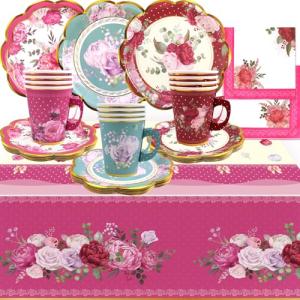 Floral Disposable Tea Party Set for All Ages
