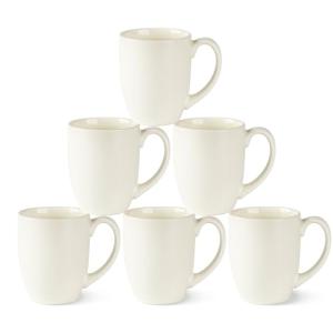 Set of 6 Large Light Beige Coffee Mugs